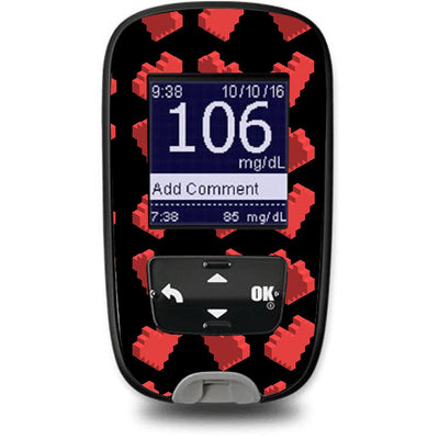 Pixel Hearts Sticker for the Accu-Chek Guide Glucometer