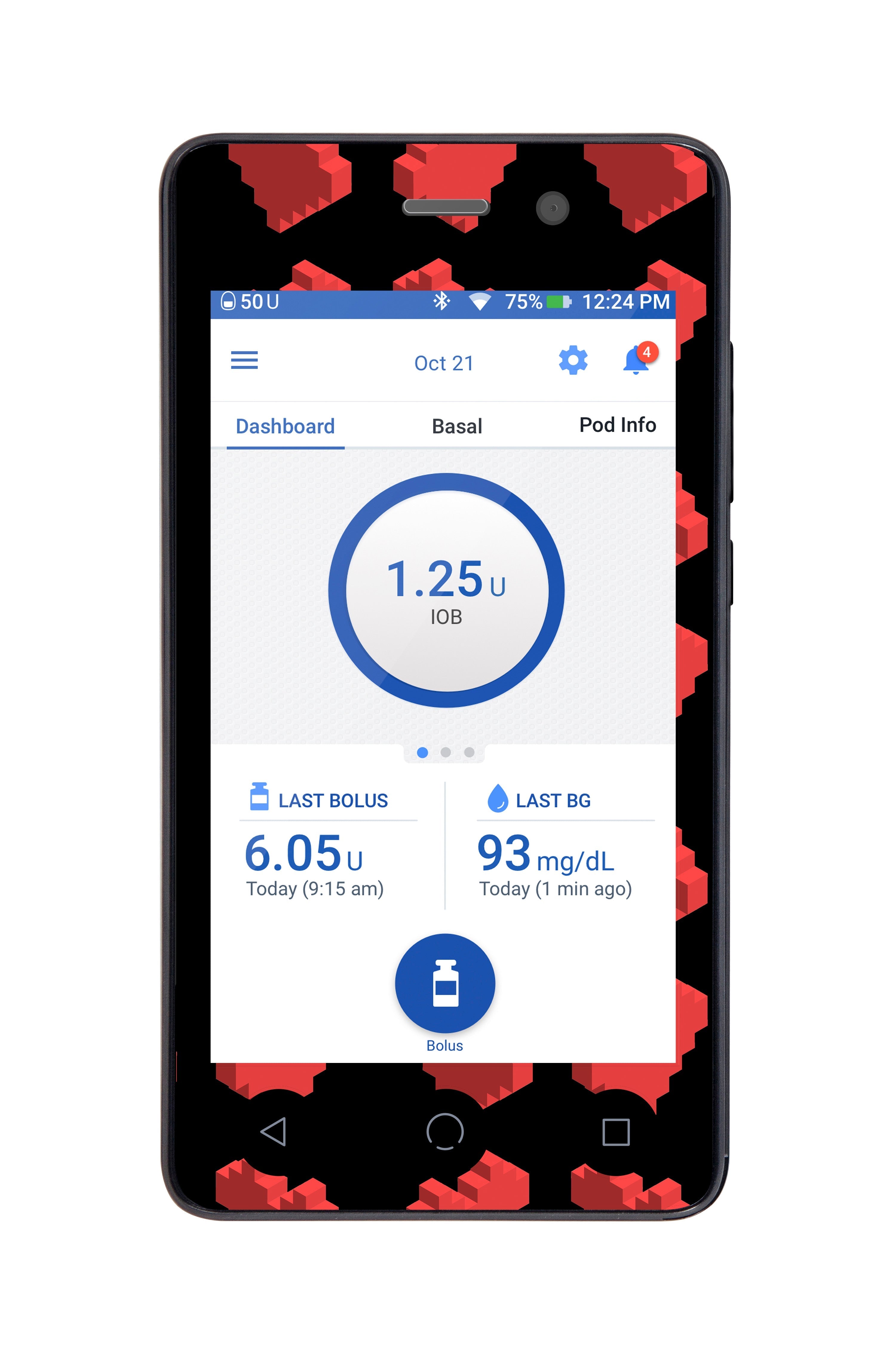 Pixel Hearts Sticker for Omnipod DASH® PDM – Pump Peelz
