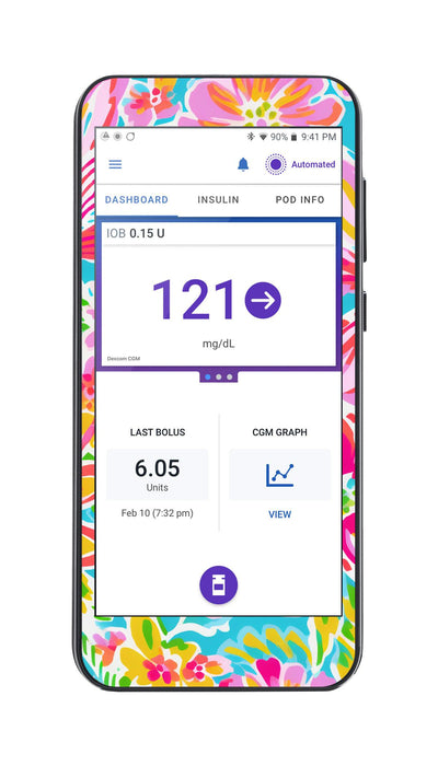 Preppy Flowers Sticker for Omnipod® 5 Controller – Pump Peelz