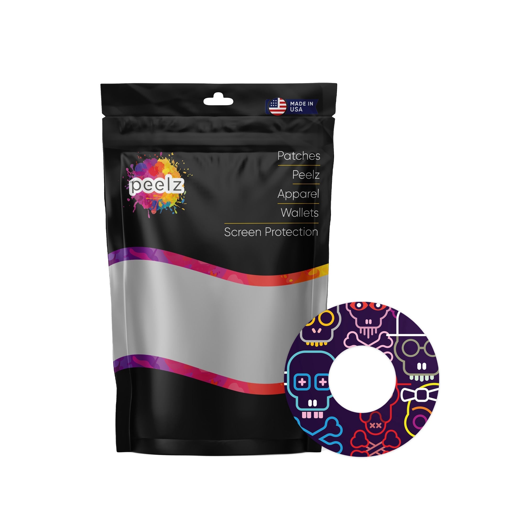Psycho Skulls Patch  Tape Designed for the FreeStyle Libre 2