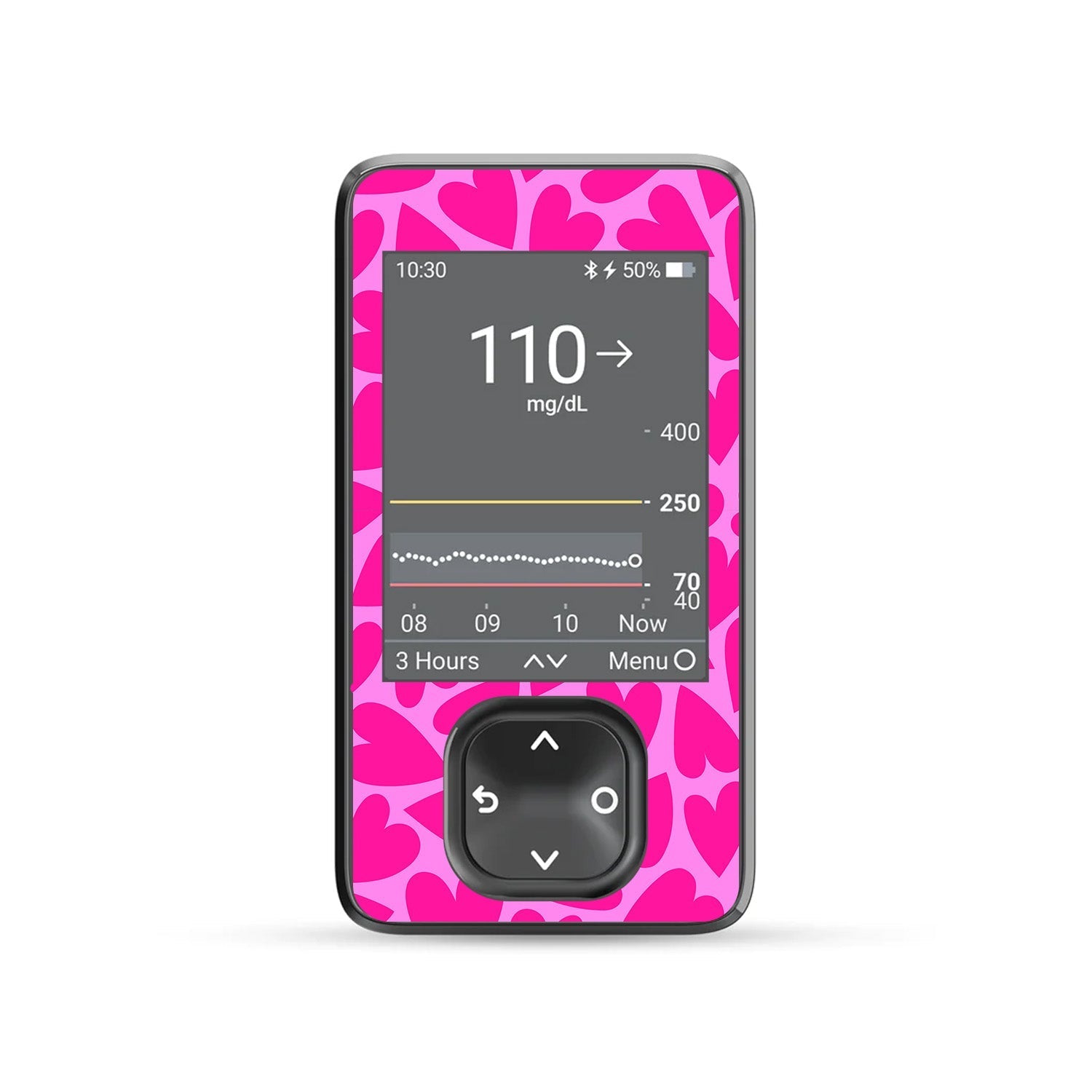 Puffy Hearts DEXCOM G7 and Stelo and G6 Touchscreen Receiver Sticker