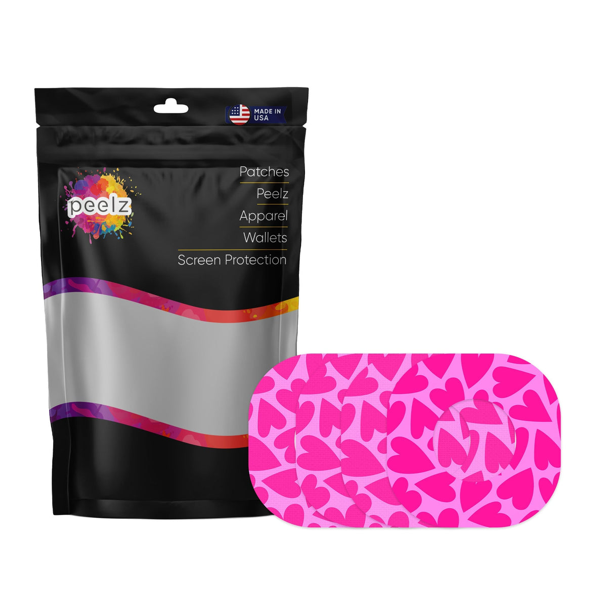 Puffy Hearts Dexcom G7 and Stelo Patch Tape - Pump Peelz