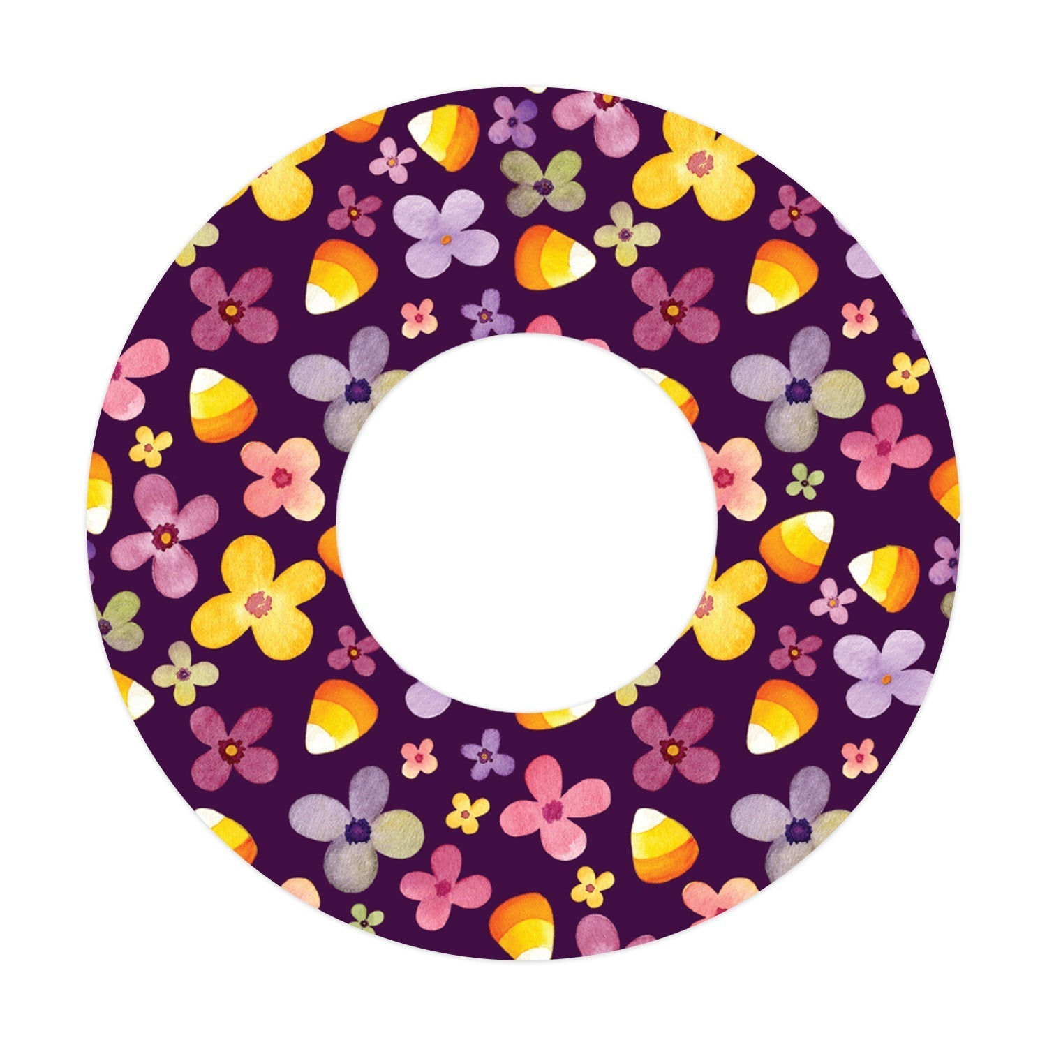 Purple Floral Patch  Tape Designed for the FreeStyle Libre 2