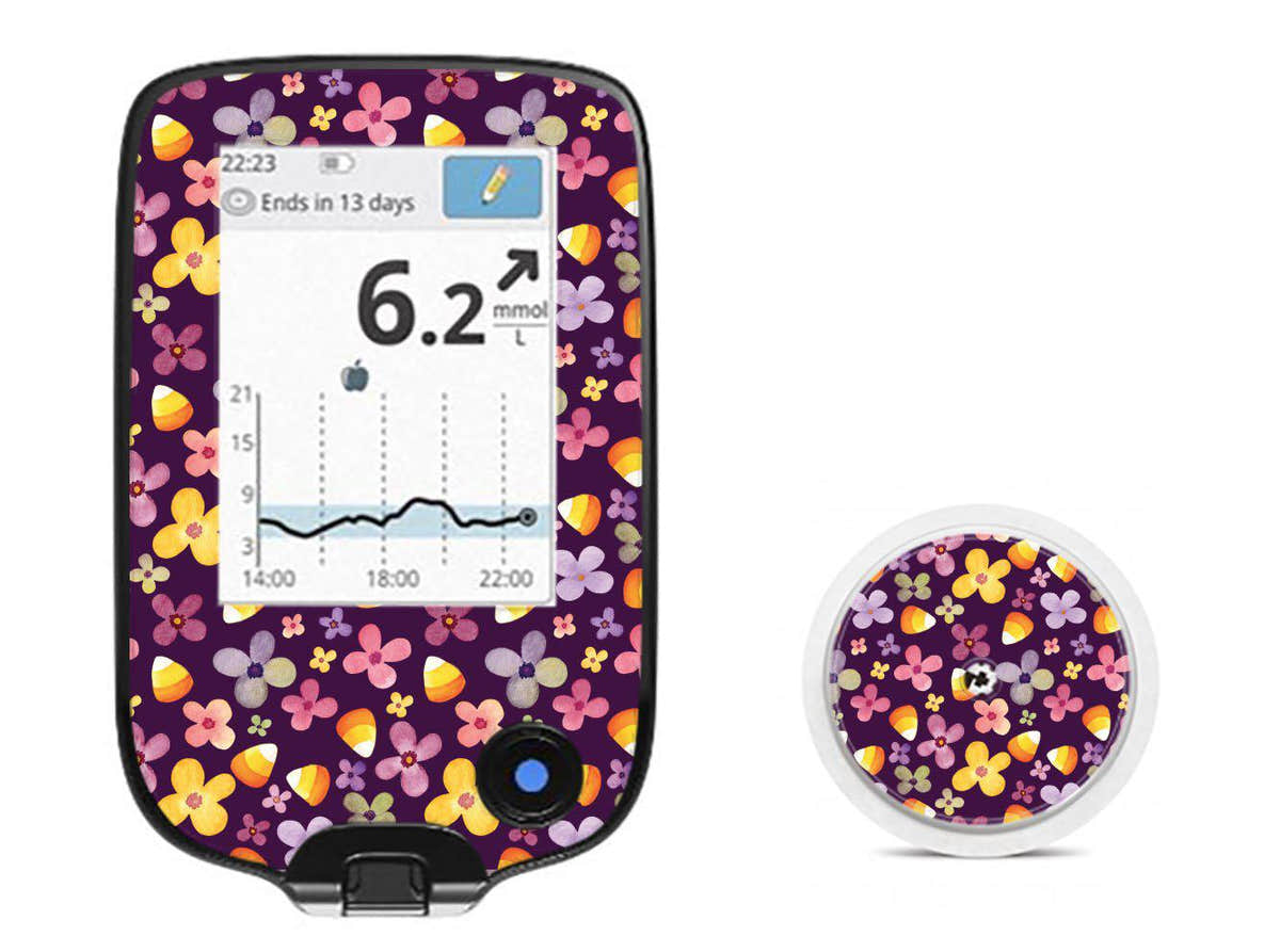 Purple Floral for Freestyle Libre 2