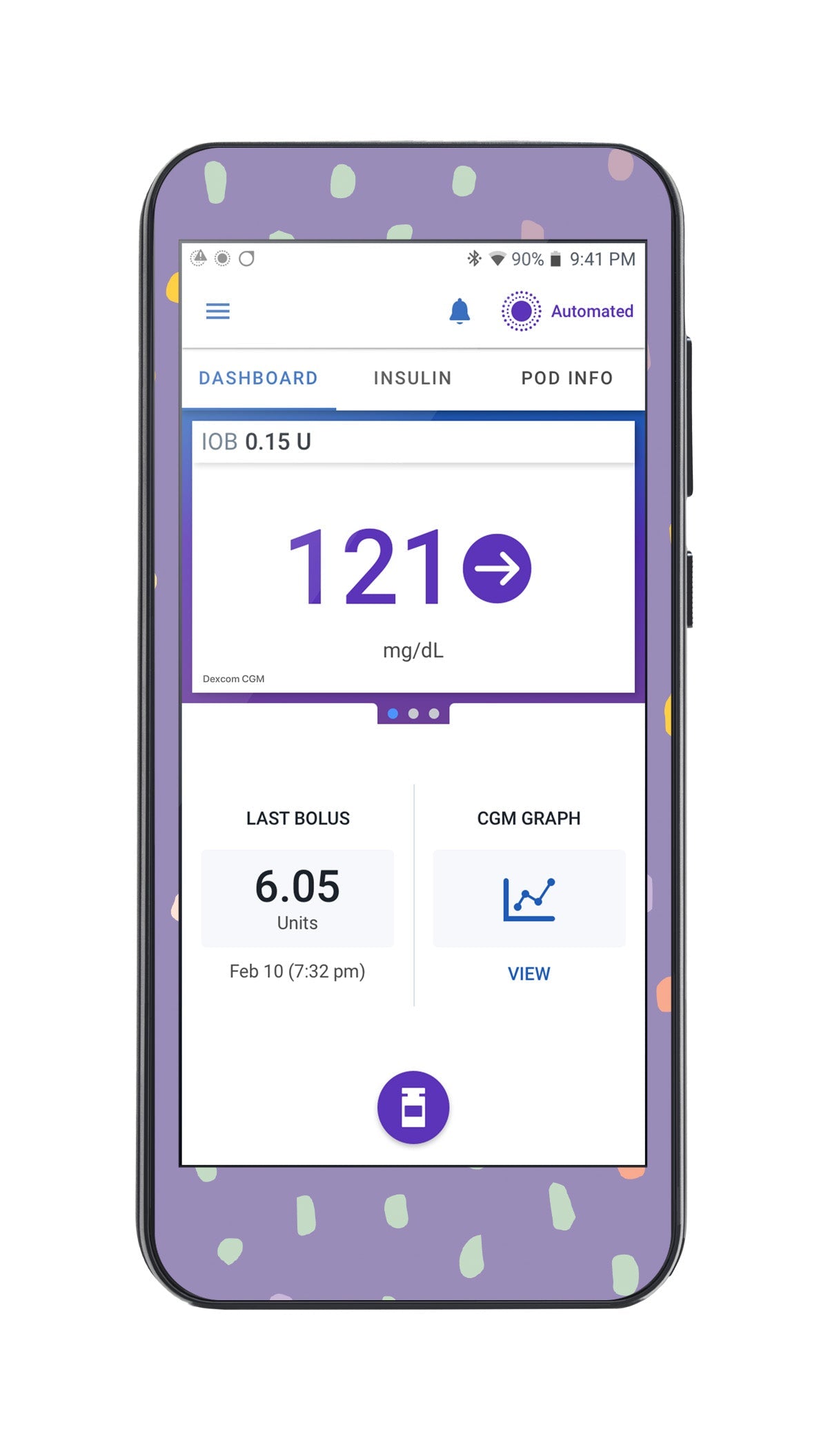 Purple Pastel Sticker for Omnipod® 5 Controller – Pump Peelz