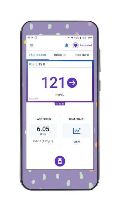 Purple Pastel Sticker for Omnipod® 5 Controller – Pump Peelz