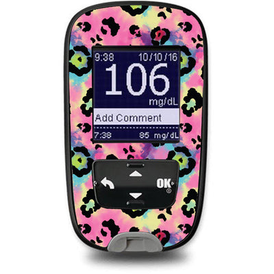 Rainbow Leopard Sticker for the Accu-Chek Guide Glucometer