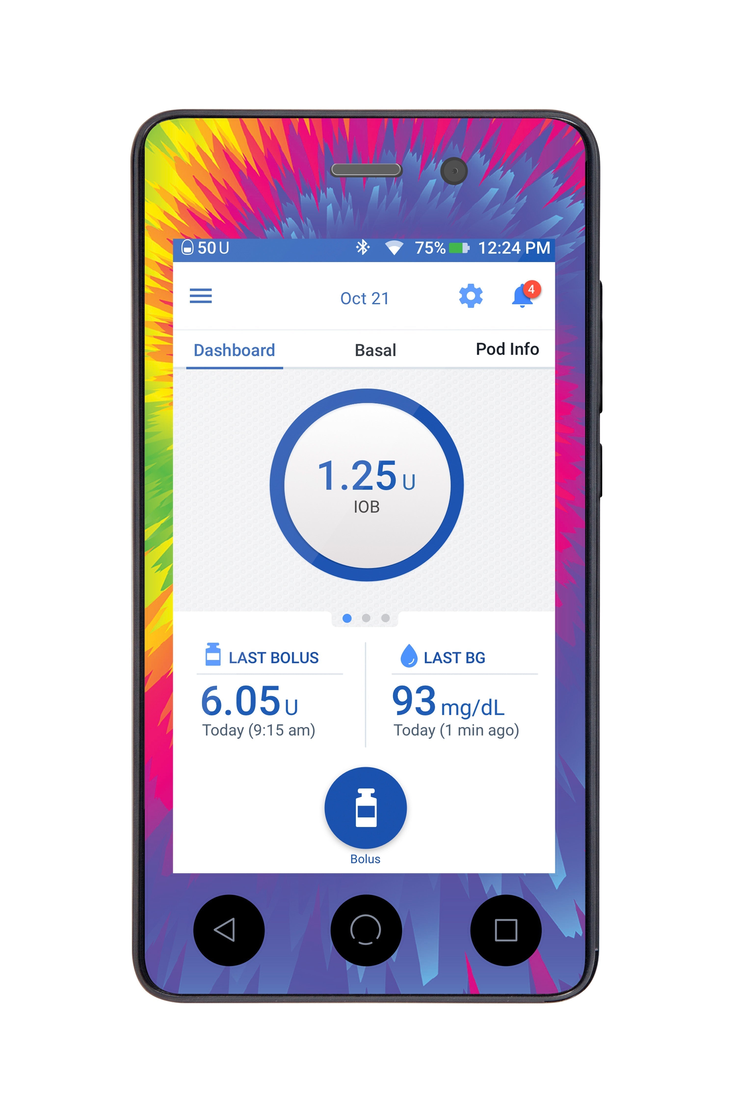 Rainbow Tie Dye Sticker for Omnipod DASH® PDM – Pump Peelz