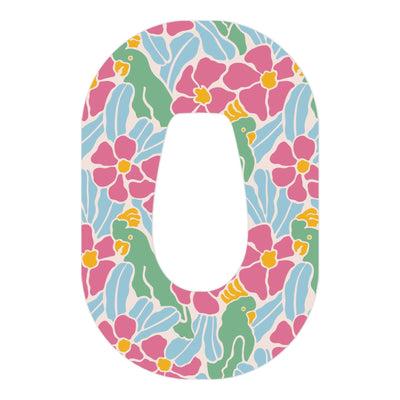Retro Parrots Patch Dexcom G6 Patch Tape - Pump Peelz