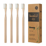 4Pcs Eco-Friendly Bamboo Soft Bristle Toothbrush Set