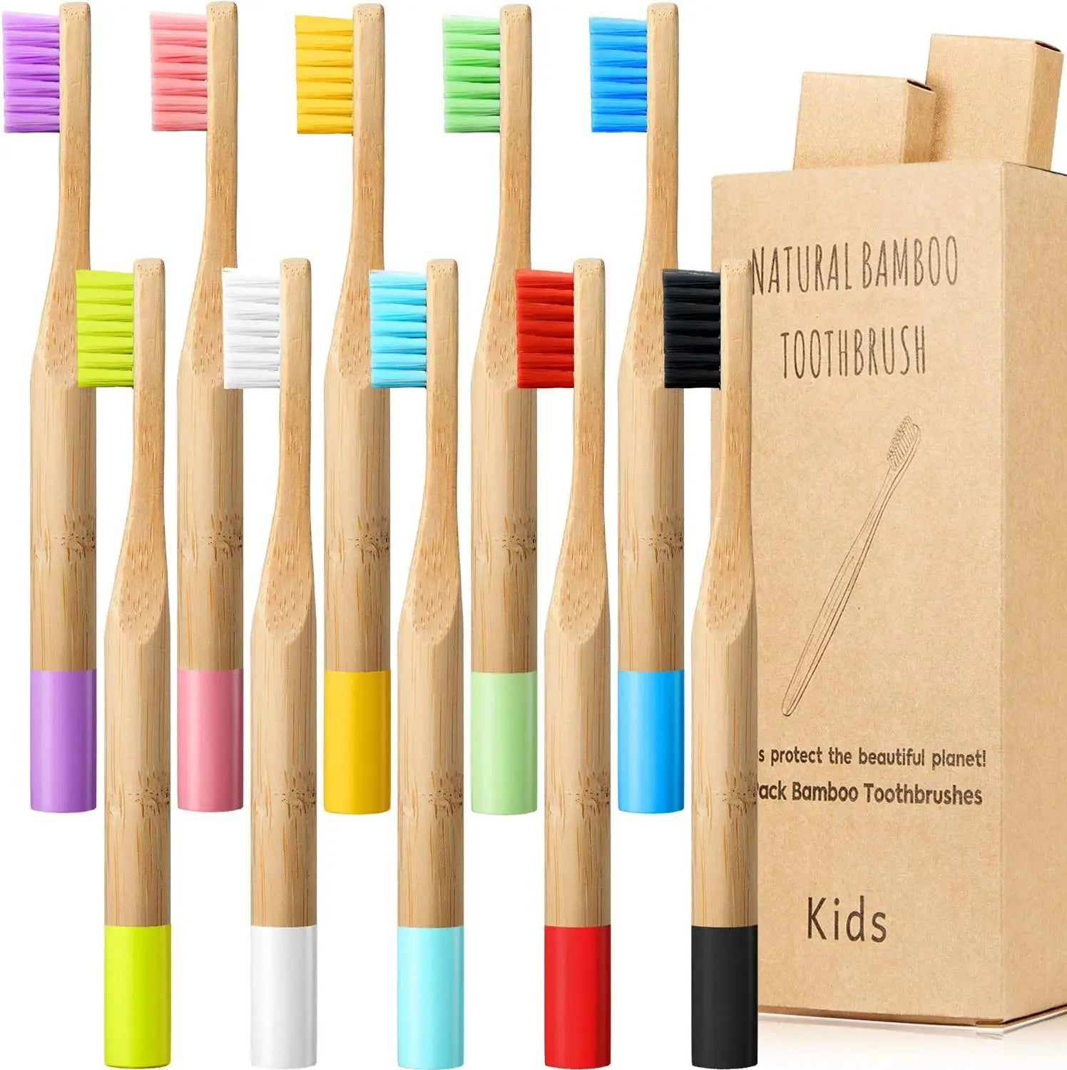 10-pack Eco Friendly Bamboo Toothbrush Set