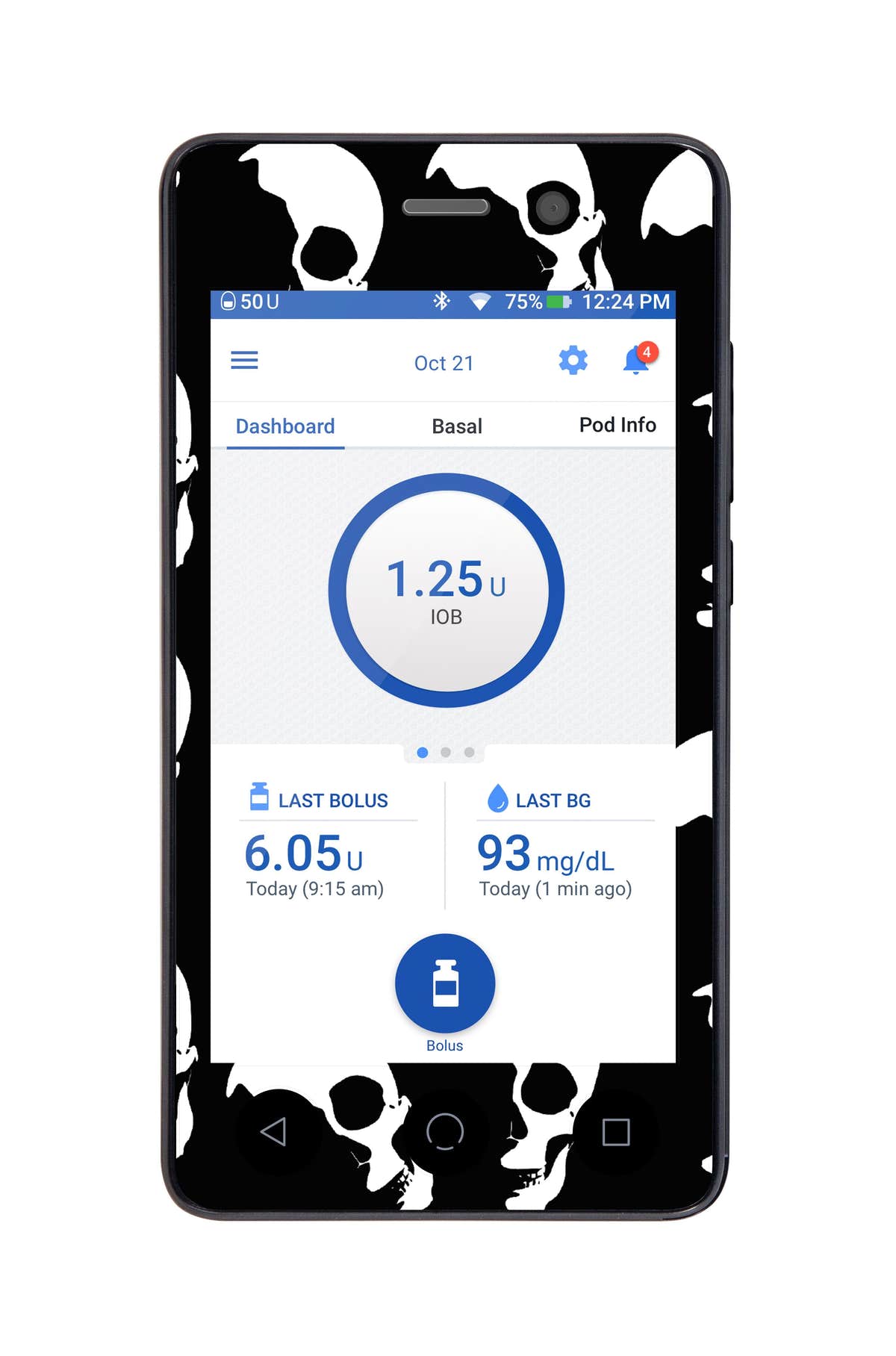 Shadow Skulls Sticker for Omnipod DASH® PDM – Pump Peelz