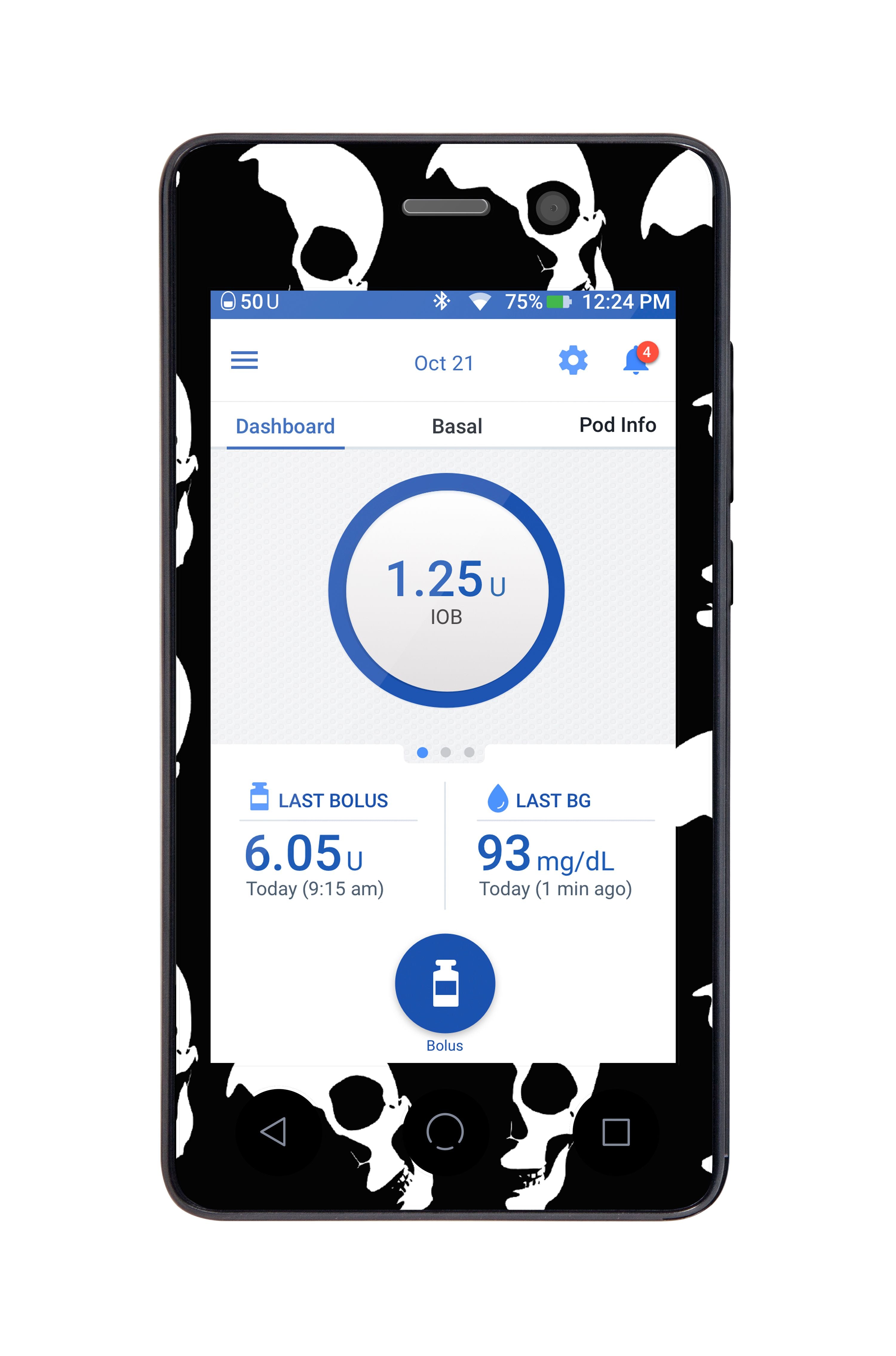 Shadow Skulls Sticker for Omnipod DASH® PDM – Pump Peelz