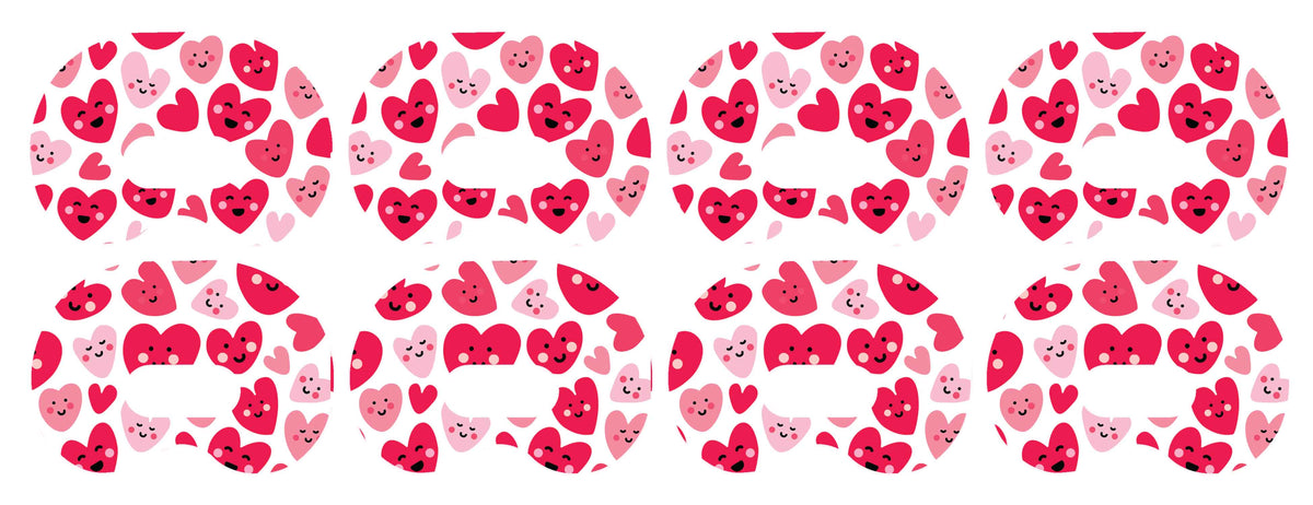 Smiley Hearts Medtronic Guardian Connect Patch Tape - Pump Peelz