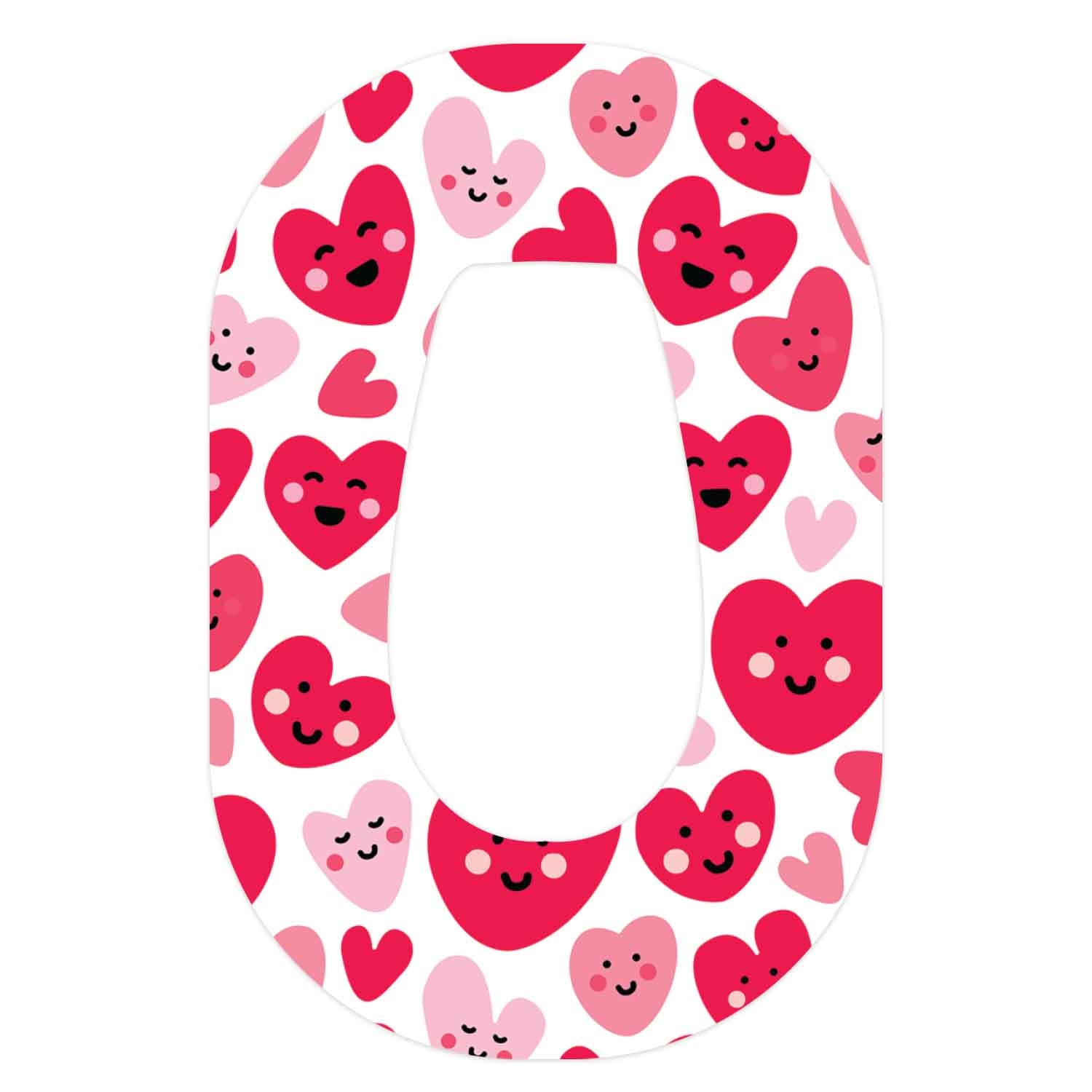 Smiley Hearts Dexcom G6 Patch Tape - Pump Peelz