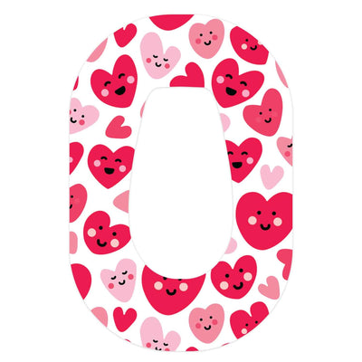 Smiley Hearts Dexcom G6 Patch Tape - Pump Peelz