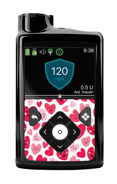 Smiley Hearts Sticker for Medtronic MiniMed 770G & 780G