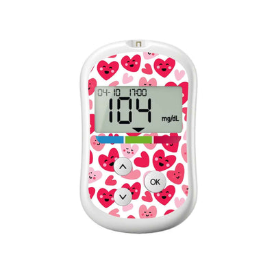 Smiley Hearts for OneTouch Verio Flex Glucometer