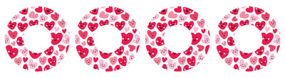 Smiley Hearts for Patch  Freestyle Libre and Universal Infusion Set Tape