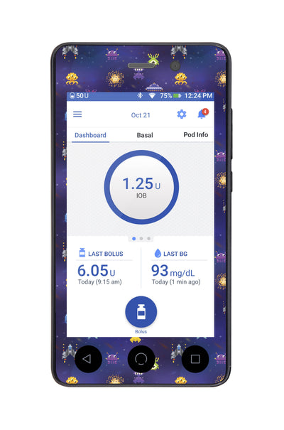 Space Invaders Sticker for Omnipod DASH® PDM – Pump Peelz
