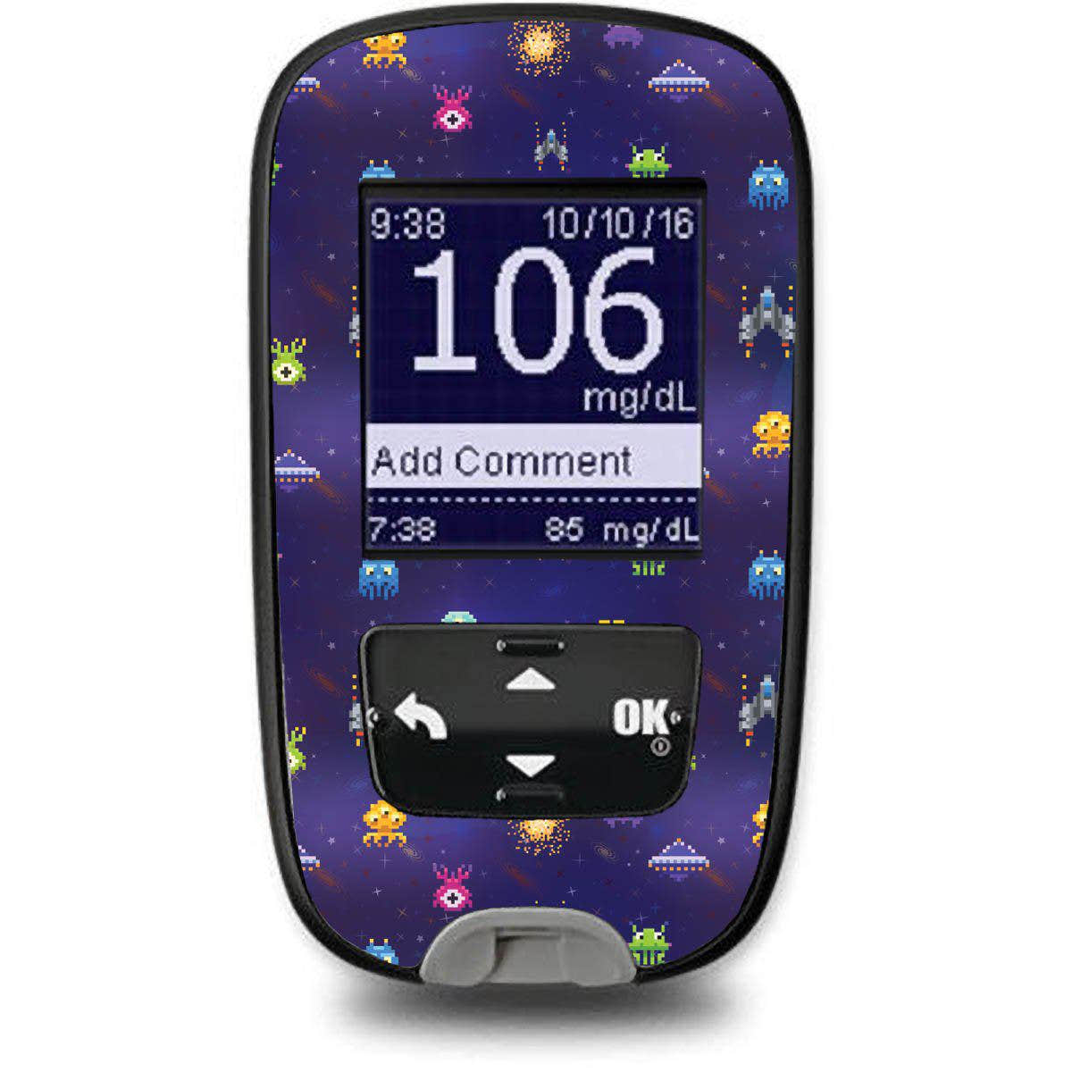 Space Invaders Sticker for the Accu-Chek Guide Glucometer