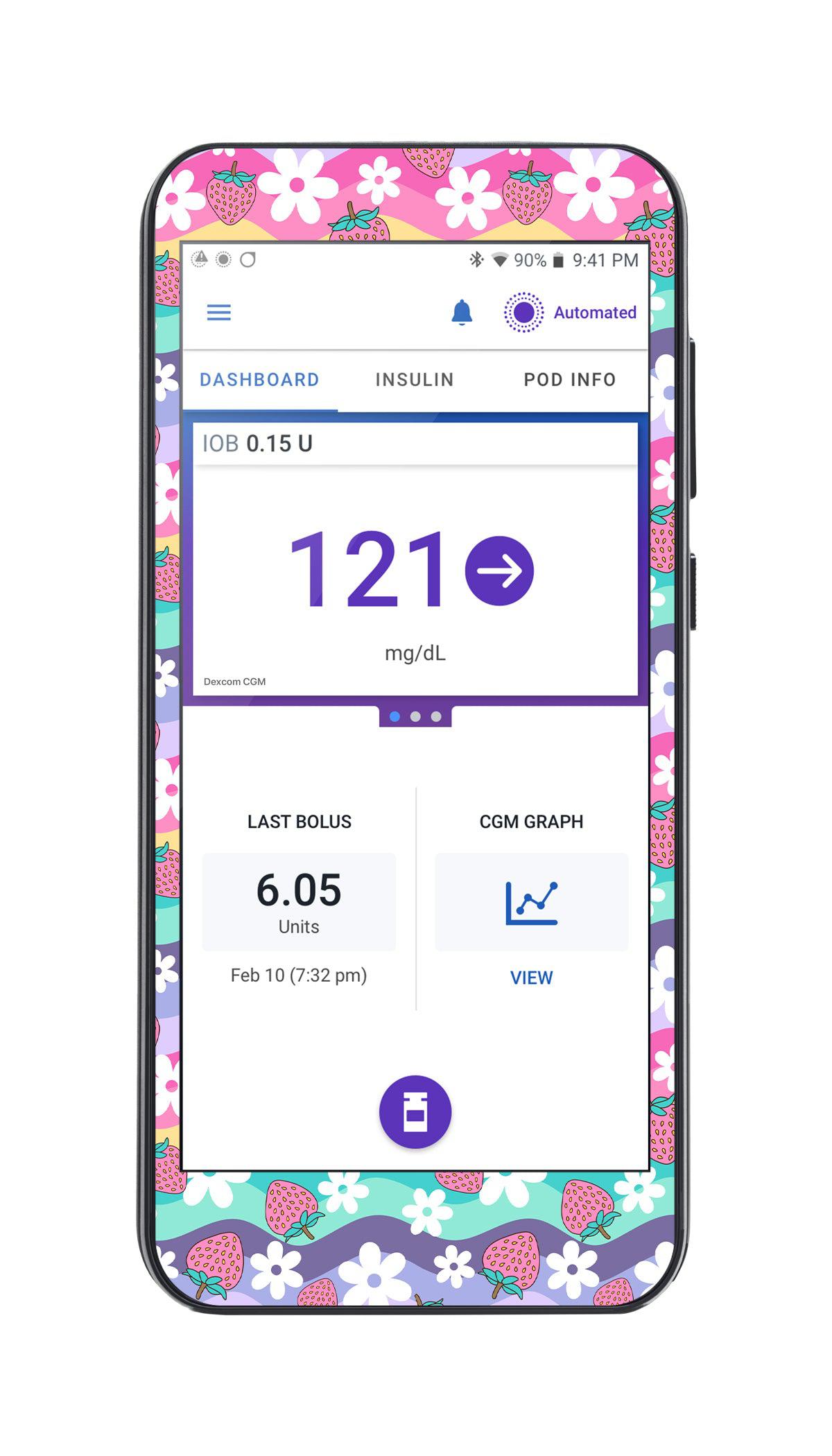 Strawberry Swing Sticker for Omnipod® 5 Controller – Pump Peelz