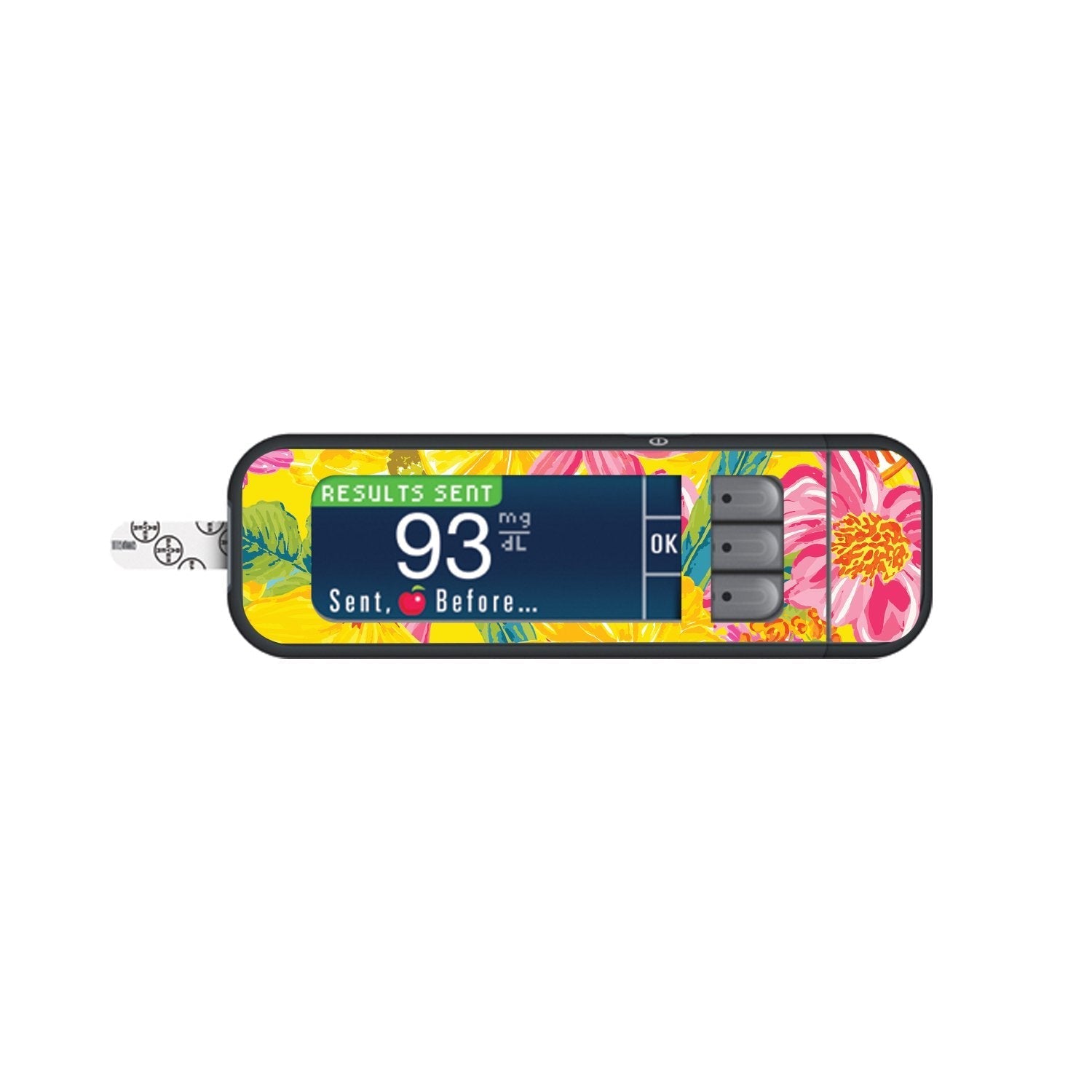 Summer Flowers Sticker for Bayer Contour Next Glucometer