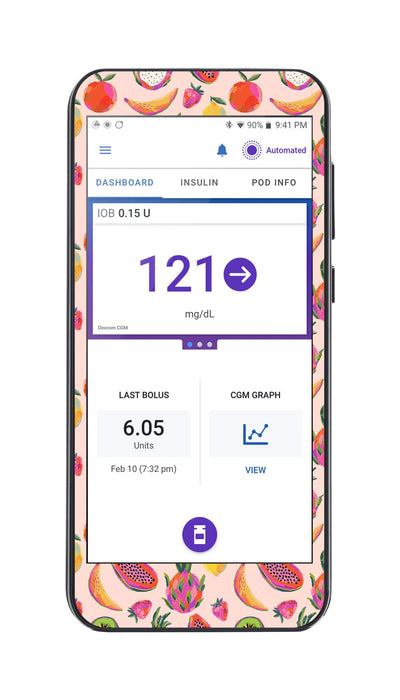 Summer Fruits Sticker for Omnipod® 5 Controller – Pump Peelz