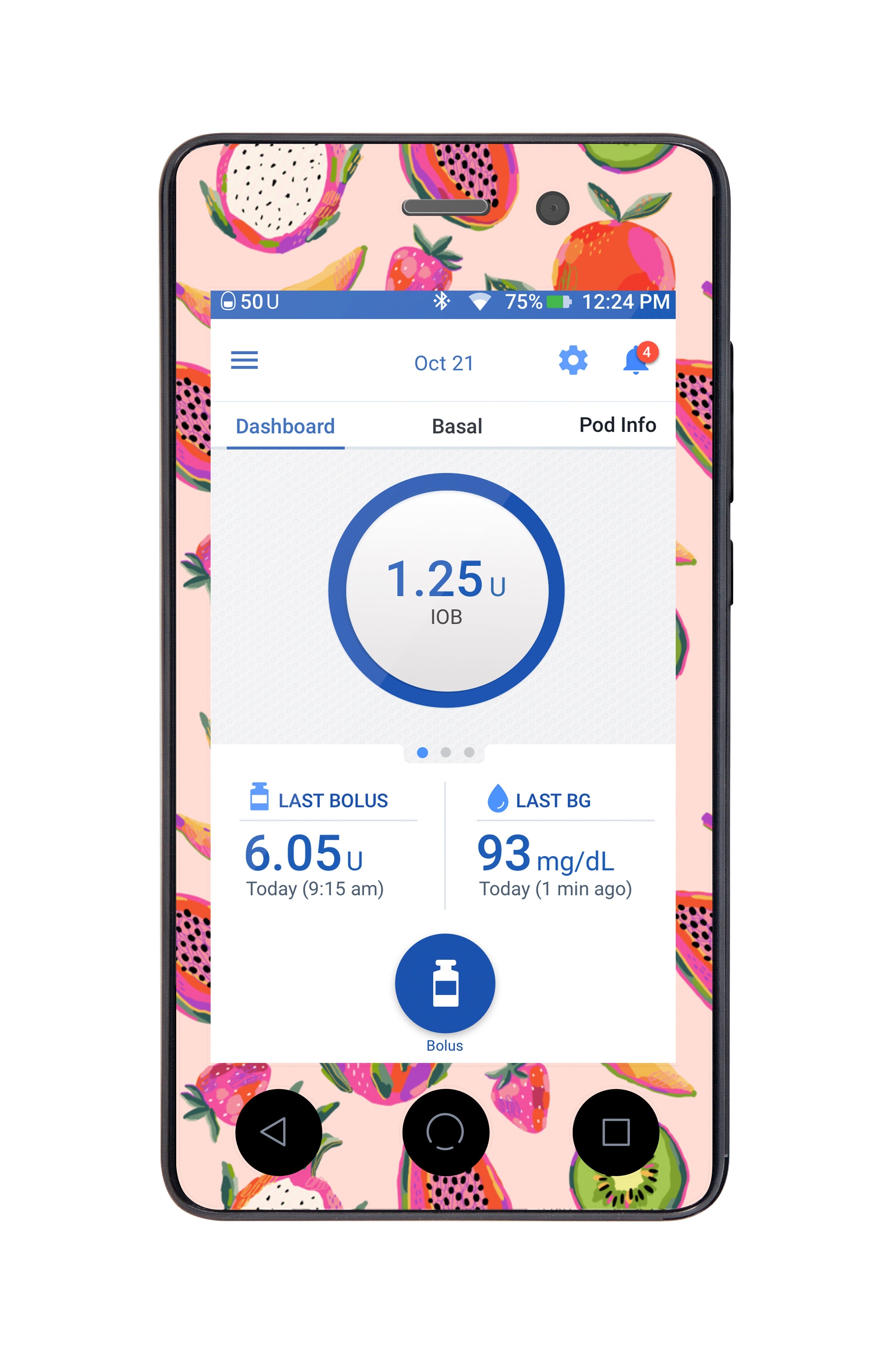 Summer Fruits Sticker for Omnipod DASH® PDM – Pump Peelz