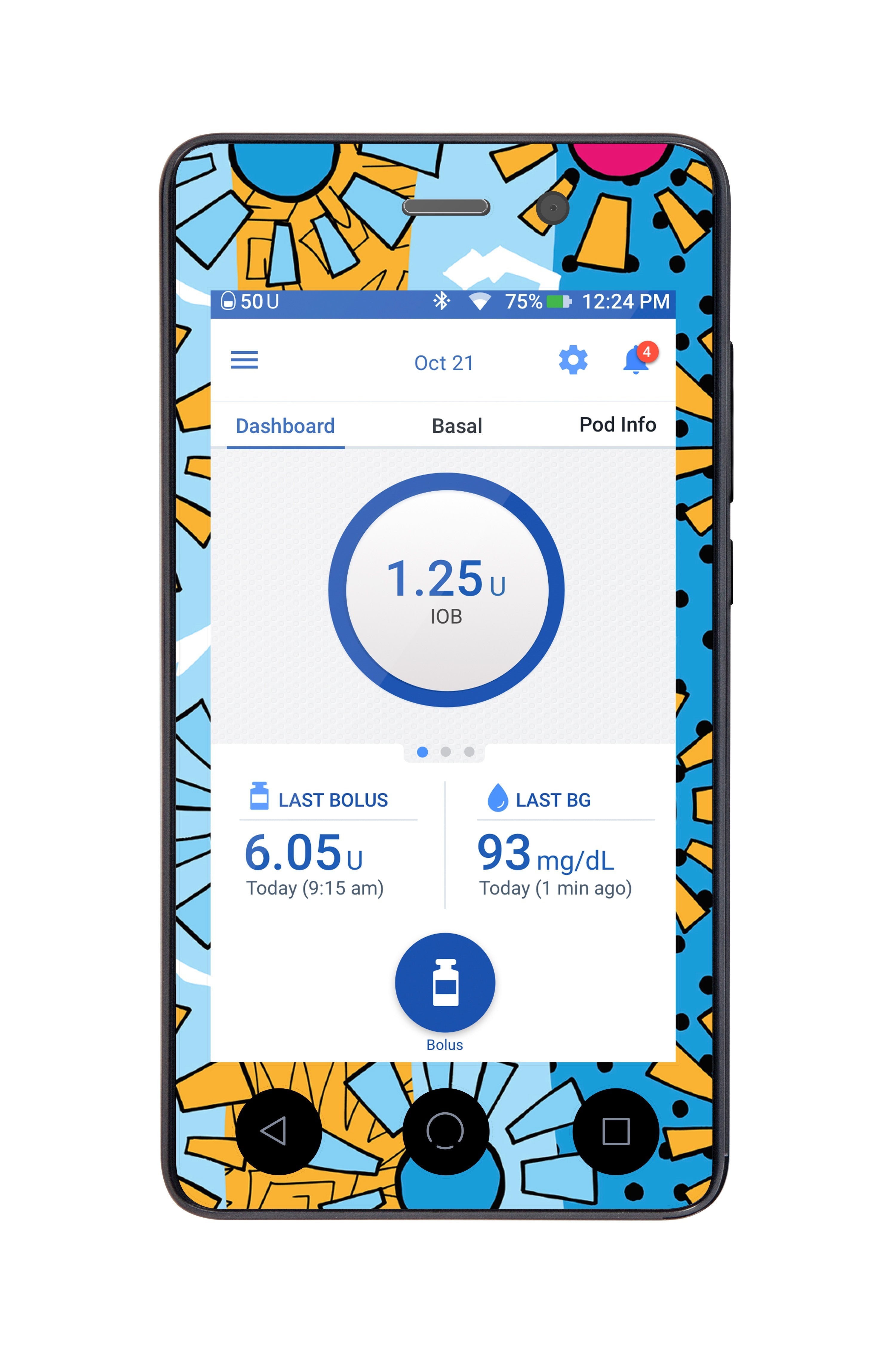 Summer Suns Sticker for Omnipod DASH® PDM – Pump Peelz