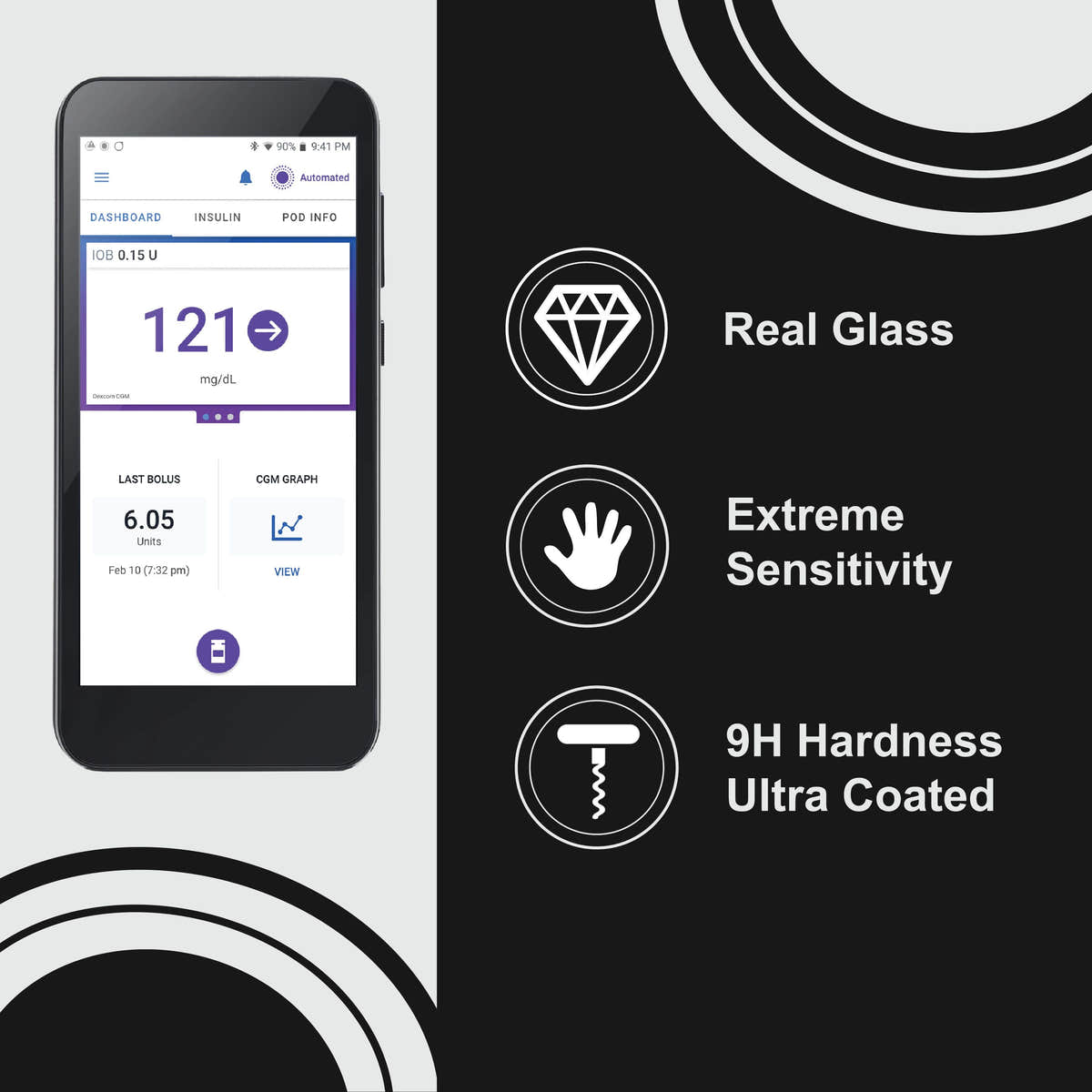 Tempered Glass Screen Protector for Omnipod® 5 Controller – Pump Peelz