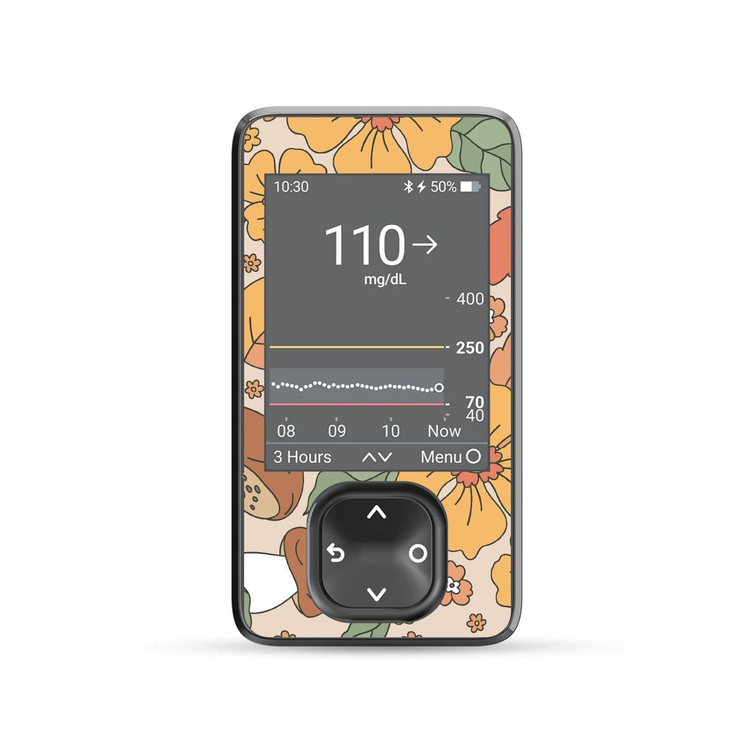 Thanksgiving Floral DEXCOM G7 and Stelo and G6 Touchscreen Receiver Sticker