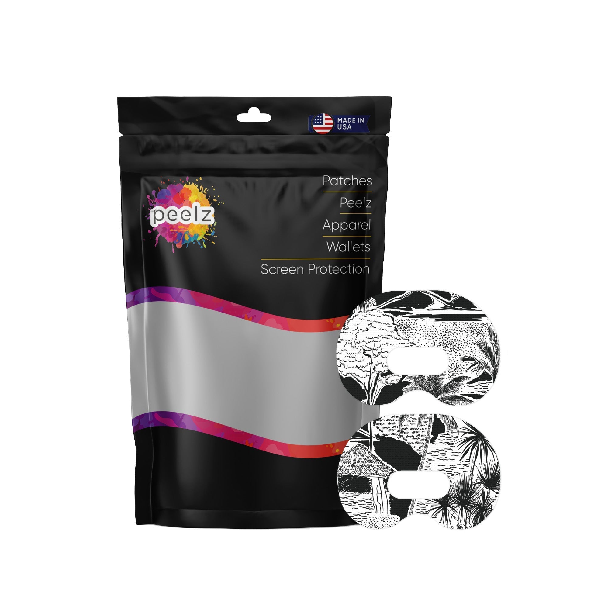 Tropical Sketch Medtronic Guardian Connect Patch Tape - Pump Peelz