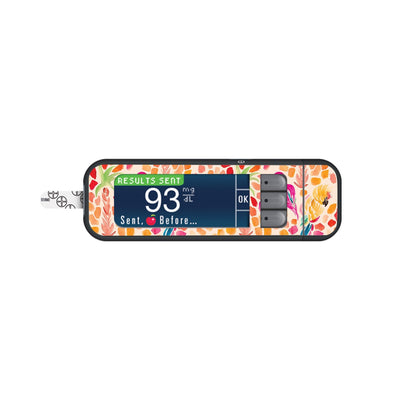 Tropical Watercolor Sticker for Bayer Contour Next Glucometer
