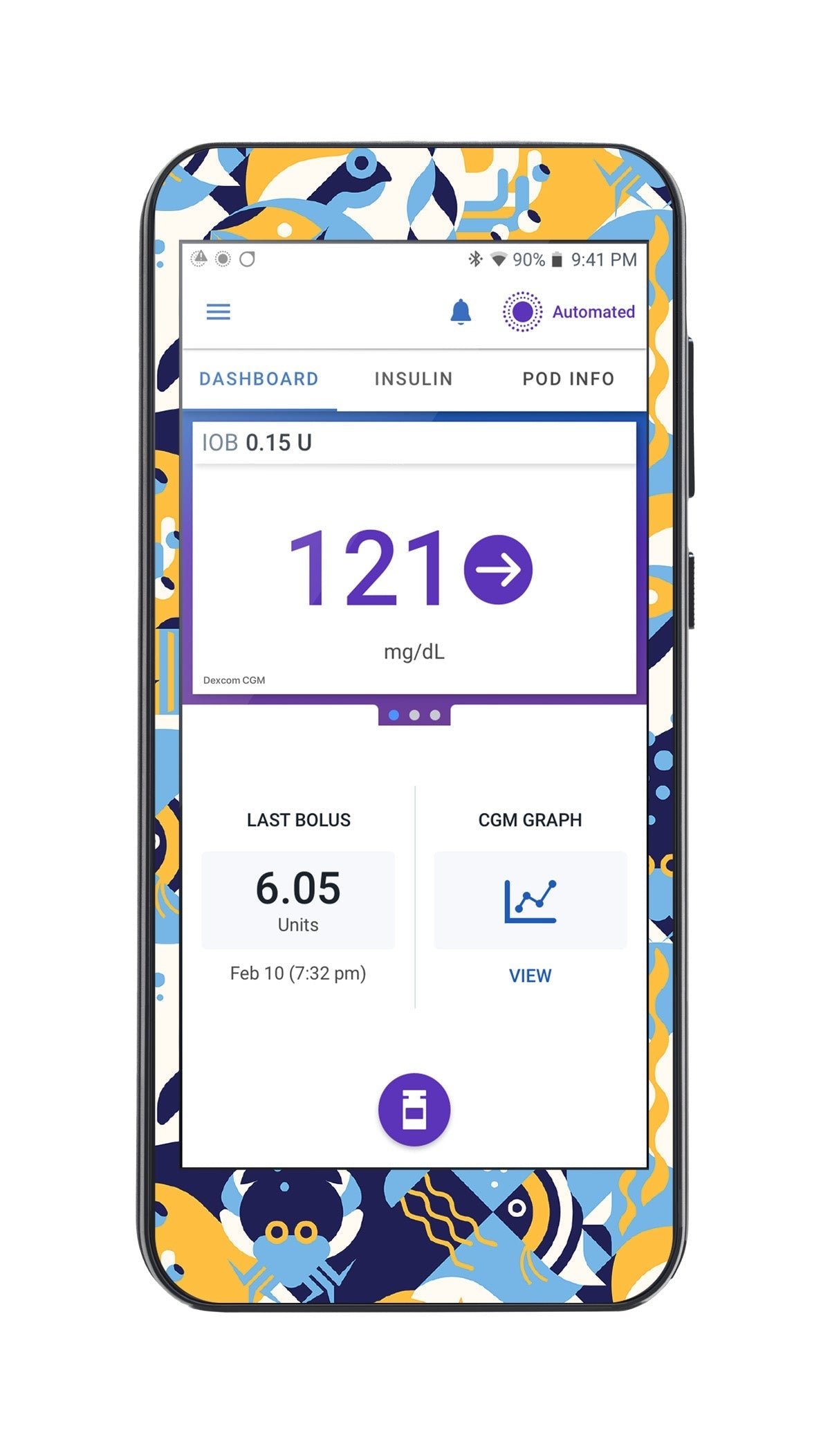 Underwater Abstract Sticker for Omnipod® 5 Controller – Pump Peelz