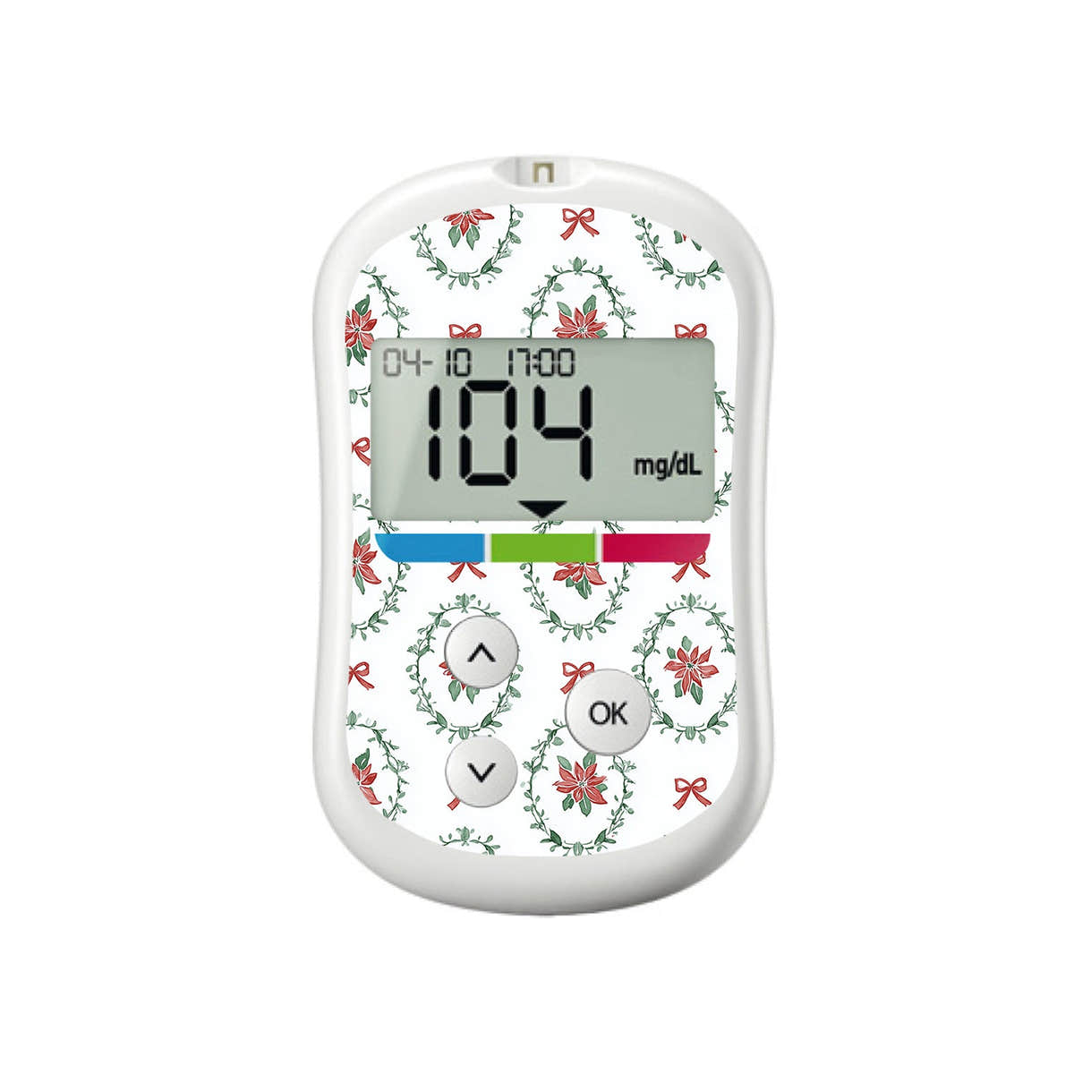 Poinsettia Parade OneTouch Verio Flex Glucometer Sticker - Pump Peelz