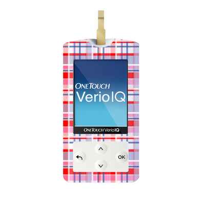 Party Plaid OneTouch Verio IQ Glucometer Sticker - Pump Peelz