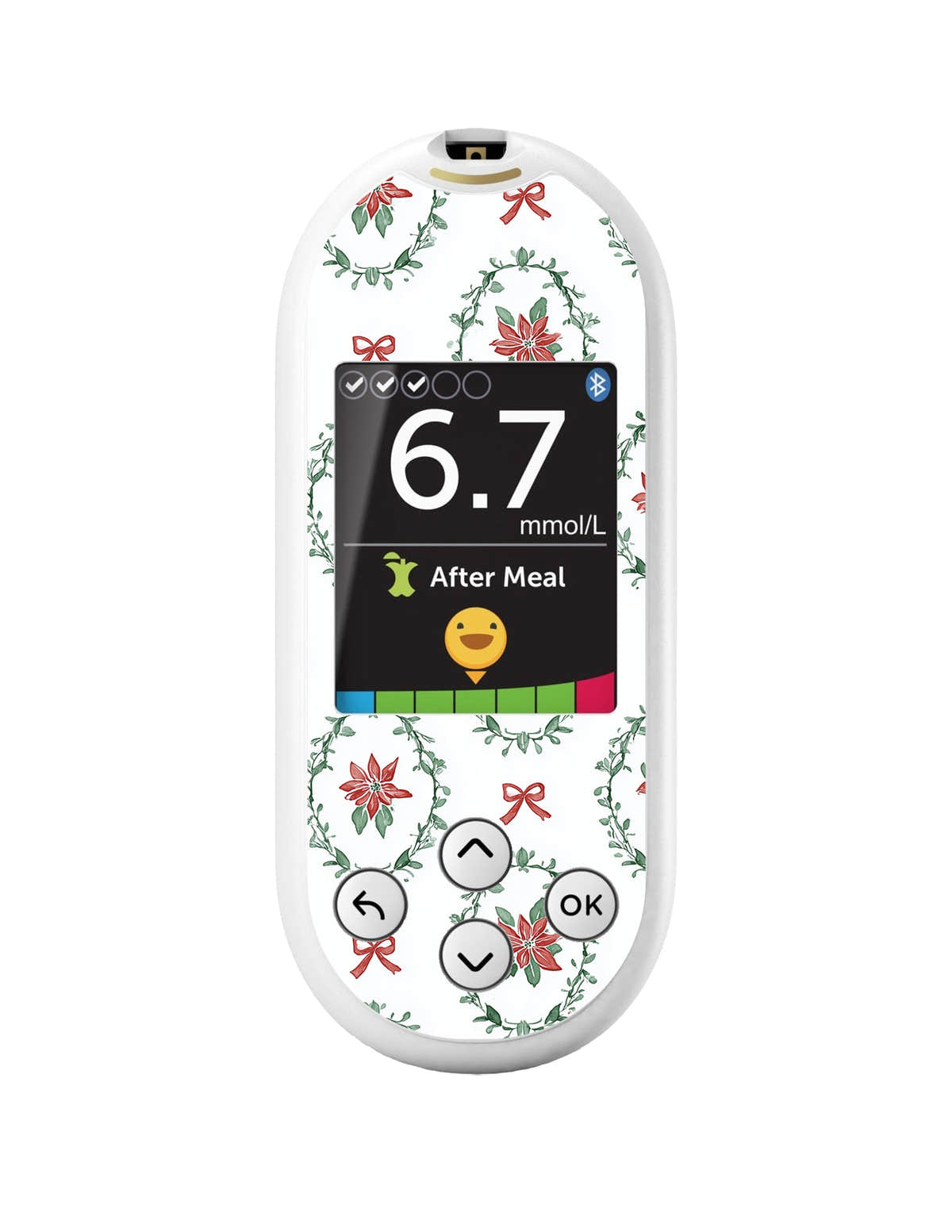 Poinsettia Parade OneTouch Verio Reflect Glucometer - Pump Peelz
