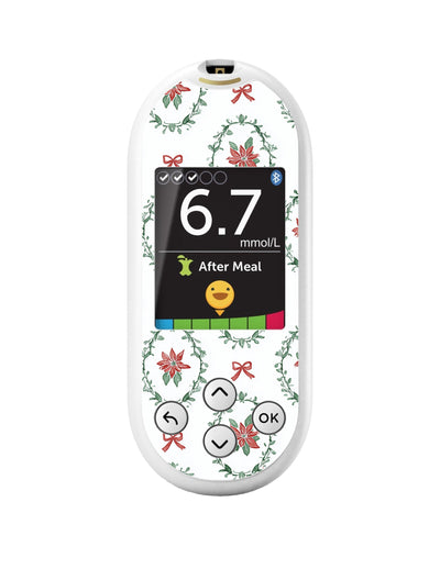 Poinsettia Parade OneTouch Verio Reflect Glucometer - Pump Peelz