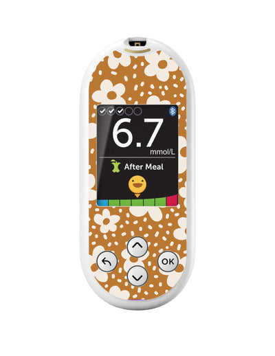 Caramel Daisies OneTouch Verio Reflect Glucometer - Pump Peelz