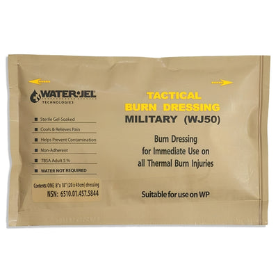 Water Jel Military Sterile Burn Dressing, HA - 8" x 18" (20 Dressings/Case)