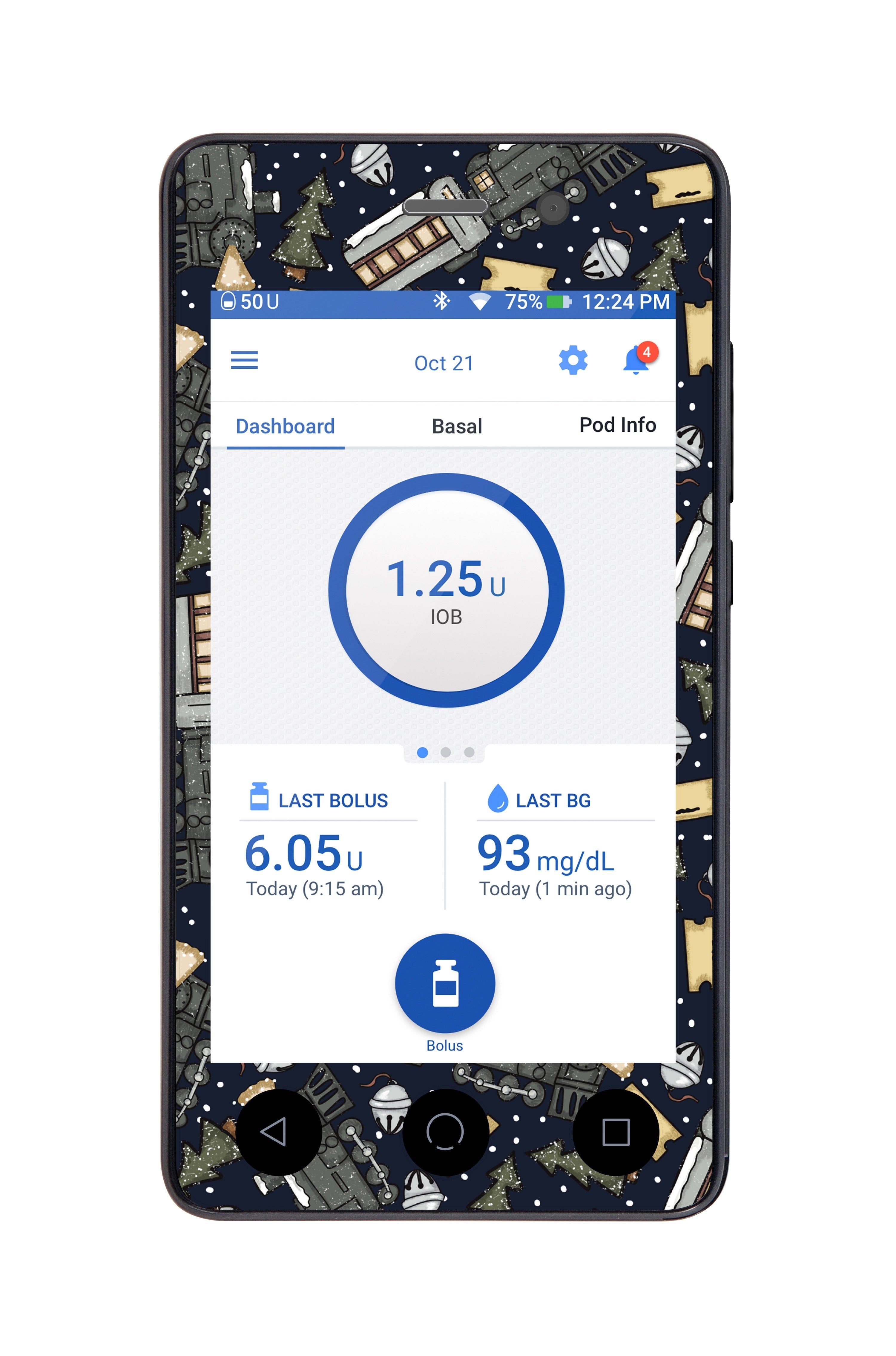 Winter Express Sticker for Omnipod DASH® PDM – Pump Peelz