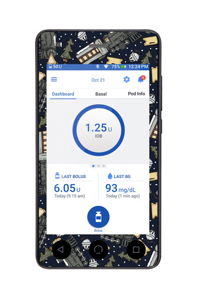 Winter Express Sticker for Omnipod DASH® PDM – Pump Peelz