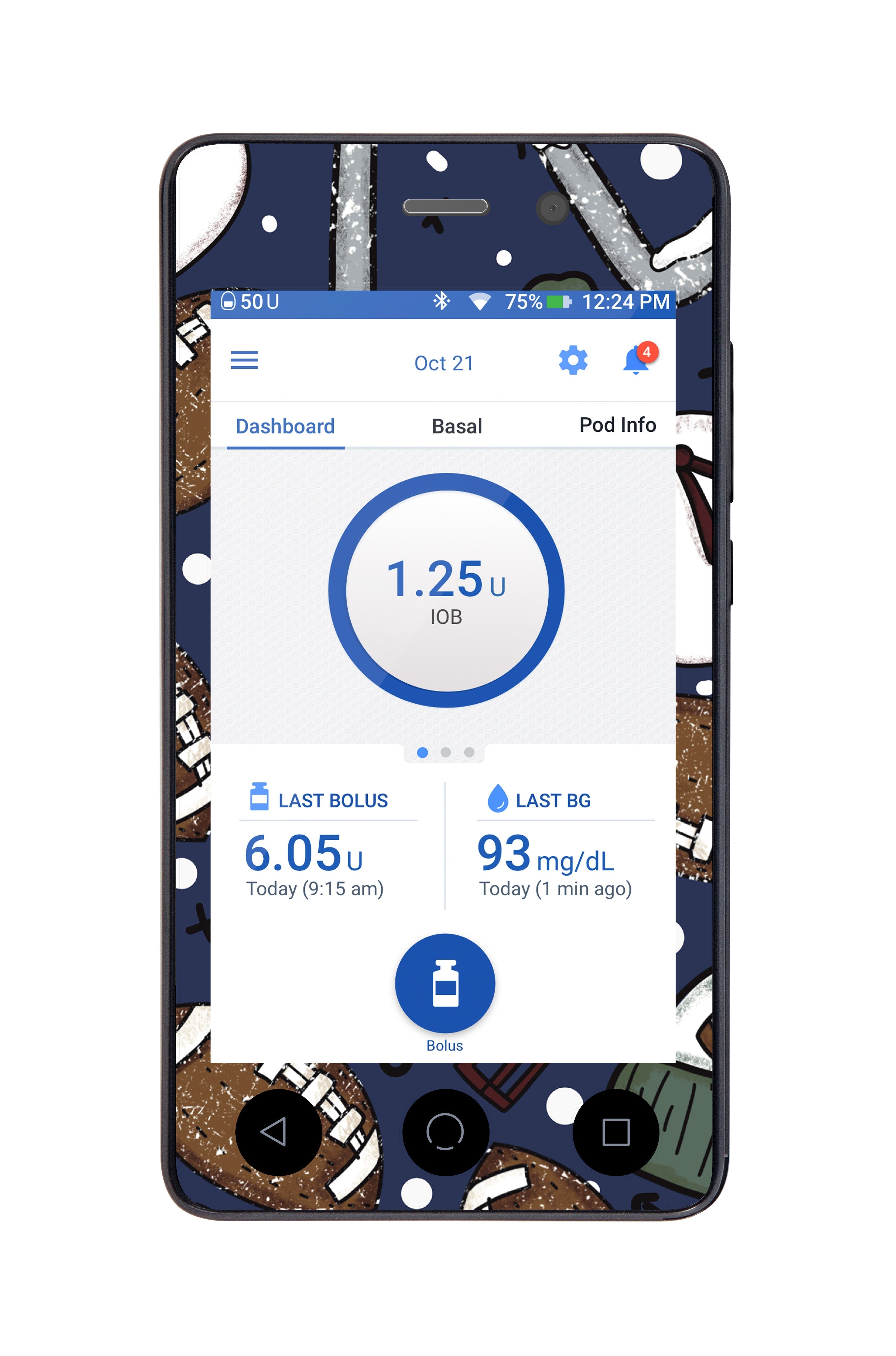 Winter Football Sticker for Omnipod DASH® PDM – Pump Peelz