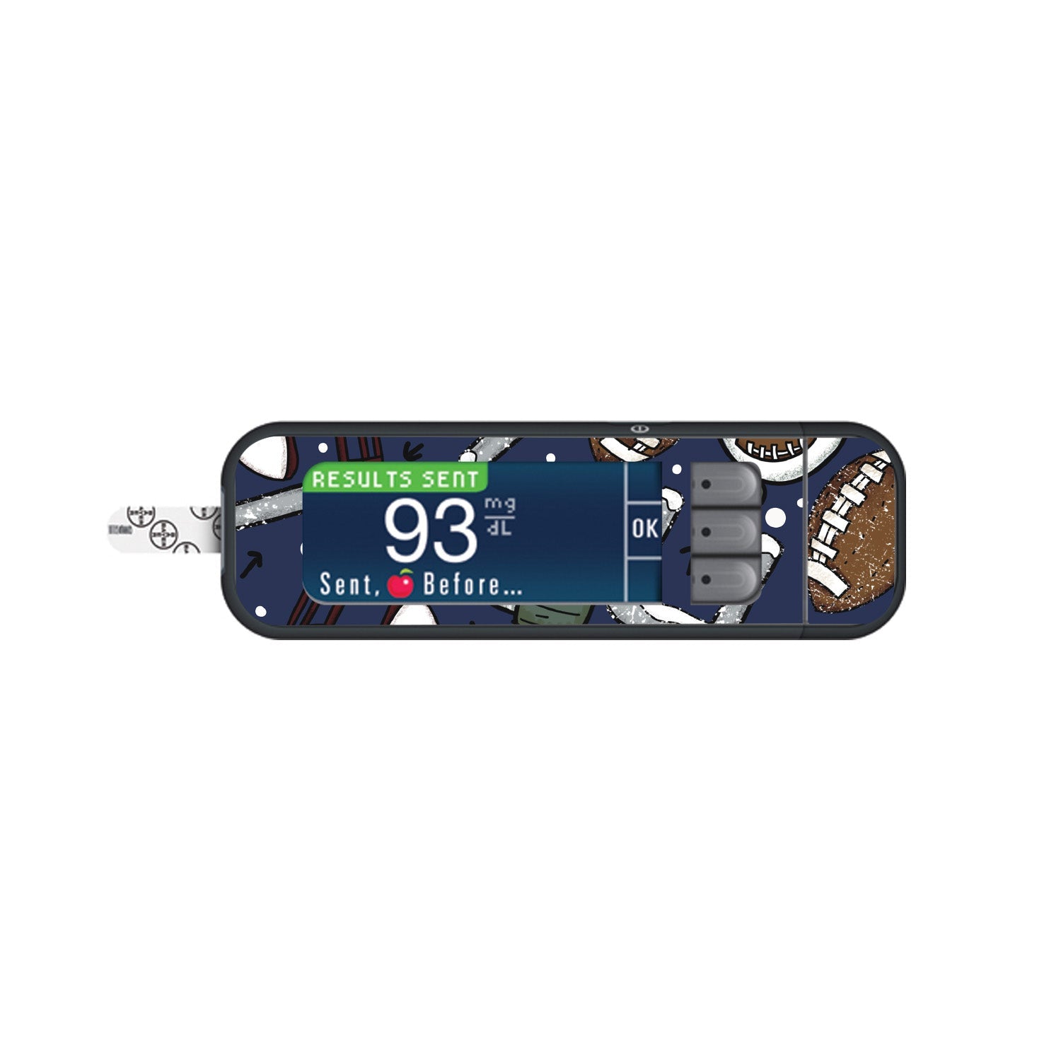 Winter Football Sticker for Bayer Contour Next Glucometer