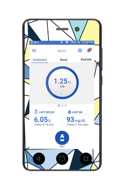 Winter Geometric Sticker for Omnipod DASH® PDM – Pump Peelz