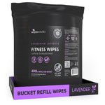 Wipex 400ct Natural Gym Wipes for Fitness Equipment | Portable Dispensing Bucket or Refill | Plant-Based