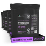 Wipex 400ct Natural Gym Wipes for Fitness Equipment | Portable Dispensing Bucket or Refill | Plant-Based