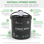 Wipex 400ct Natural Gym Wipes for Fitness Equipment | Portable Dispensing Bucket or Refill | Plant-Based