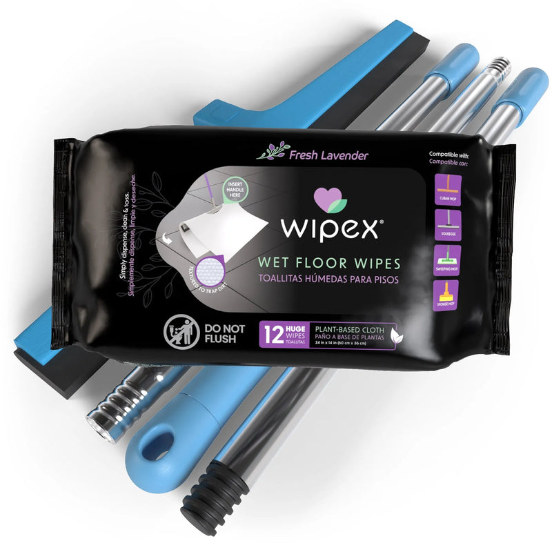 Wipex Earth-Friendly XL Wet Mop Wipes | Ultimate Plant-based Cloth Floor Cleaning Pads